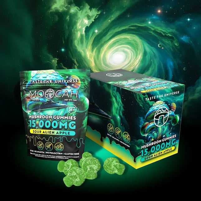 Moocah Mushroom Gummies 15,000mg - Sour Apple
